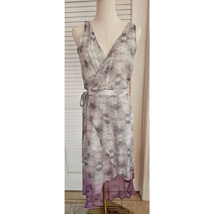 Gypsy festival summer Dress Sexy Boho Pixie SILK hanky hem Purple Hippy XS Small